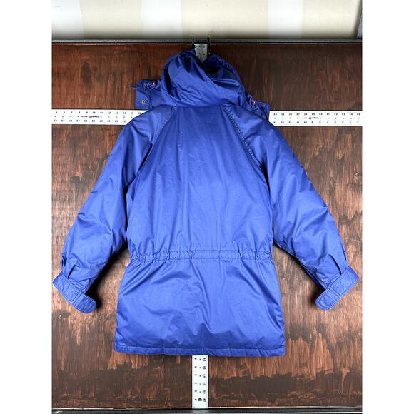 Eddie Bauer Goose Down Jacket Coat Parka Premium Q Blue Womens Small Vintage 90s - Picture 7 of 9